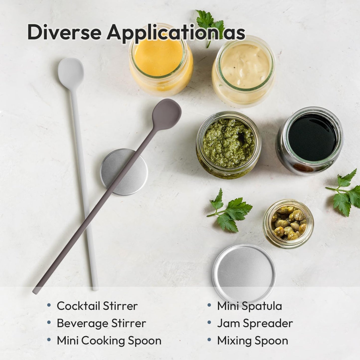 carrotez 9.9" Silicone coffee stirrer, Long Coffee Spoon, Reusable Iced Tea Spoon, Multipurpose Beverage Stirring Spoon - Ivory