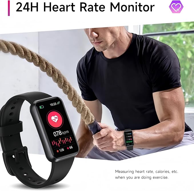 Smart Watch,Health Fitness Tracker,1.47 Touchscreen,24/7 Heart Rate, Blood Oxygen, Blood Pressure, Sleep Monitor, Step Calorie Counter Pedometer IP68 Waterproof for Android and iPhone