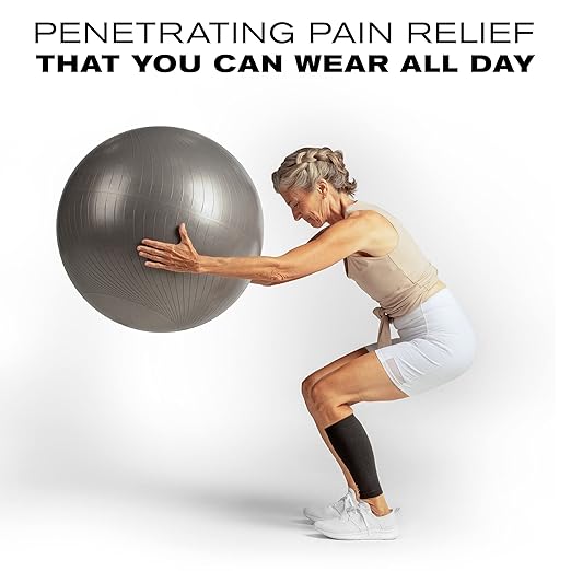 Shin and Calf Compression Sleeve for Pain Relief, Medicine-Infused Shin and Calf Sleeve, Compression Sleeves for Women and Men with Shin Splints, Tendonitis and Calf Cramps