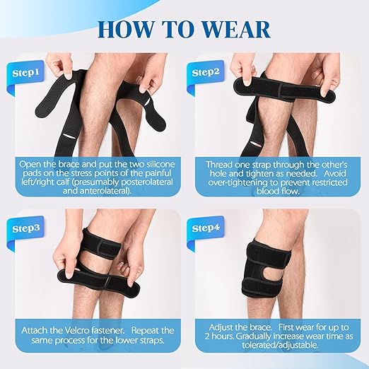 Sciatica Pain Relief Brace Device, Sciatic Nerve Brace with Adjustable Dual Pressure Pads Targeted Compression for Sciatica Ease, Lower Back Pain Relief, Men Women Calf Support