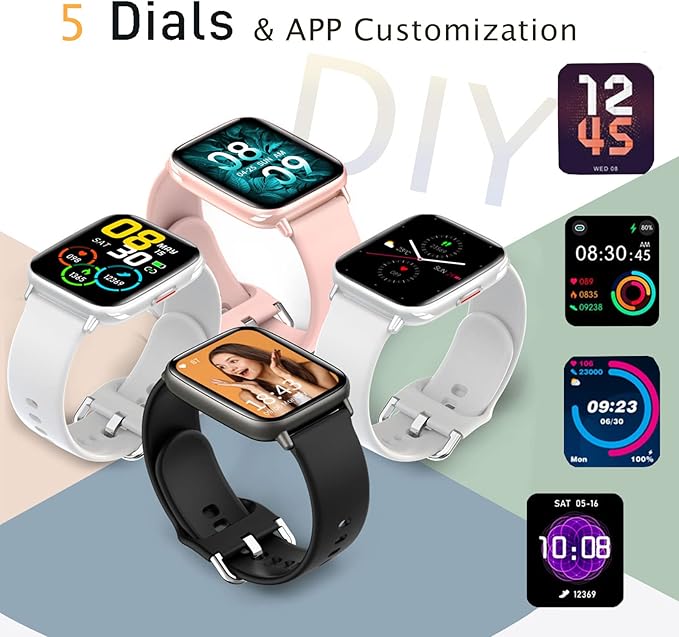 Smart Watch for Men Women Fitness Tracker with Heart Rate Sleep Monitor Step Tracker IP68 Waterproof Pedometer 24 Sport Modes Smartwatch for Android iOS Phones