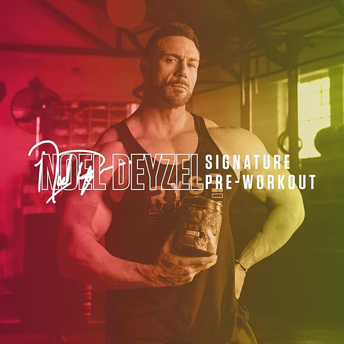 Ryse Godzilla X Noel Deyzel Pre Workout Powder - Strawberry Kiwi - 400mg Caffeine, High Stim Pre-Workout for Men & Women with Citrulline & Beta Alanine - Energy, Pump & Focus - 20/40 Servings