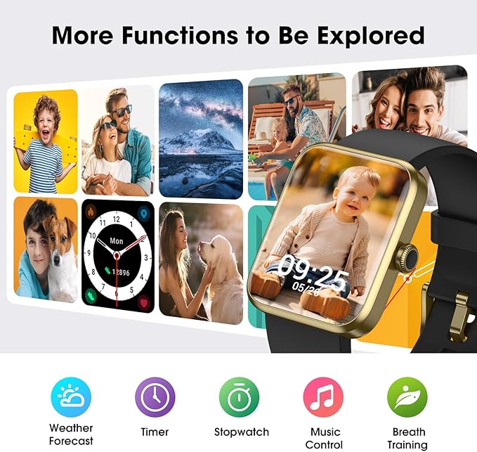 Smart Watch for Women Men, Fitness Tracker Watch with Heart Rate Monitor, Sleep, Blood Oxygen Tracker, 5ATM Waterproof Smartwatch Sports Watch Compatible with Android iOS Phones Step Calories Counter