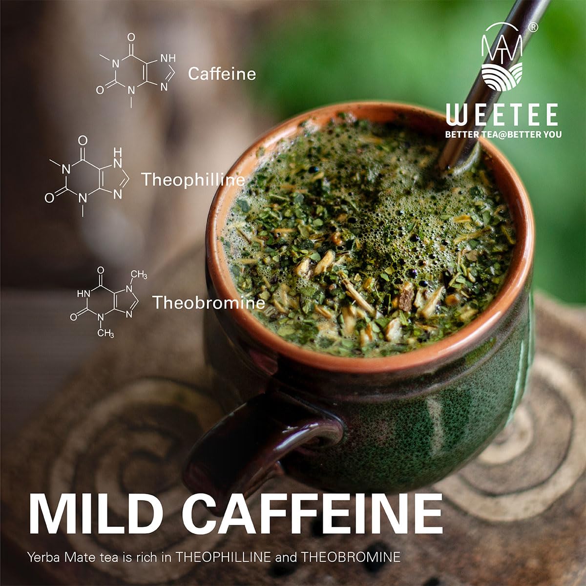 WT WEETEE Yerba Mate Tea Bag, Unsmoked Yerba Mate 50 Teabags From Argentina, Rich In Antioxidants, Plant Nutrients, Perfect Coffee Replacement