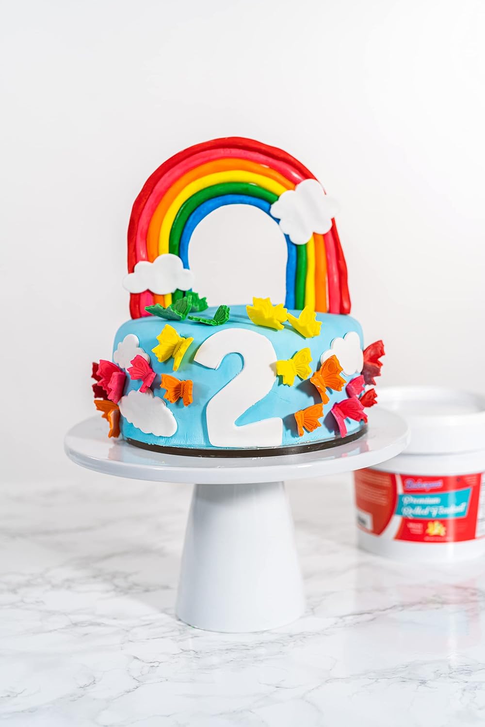 Bakerpan Premium Rolled Yellow Fondant for Cake Decorating - 1 Pound, Vanilla Flavor