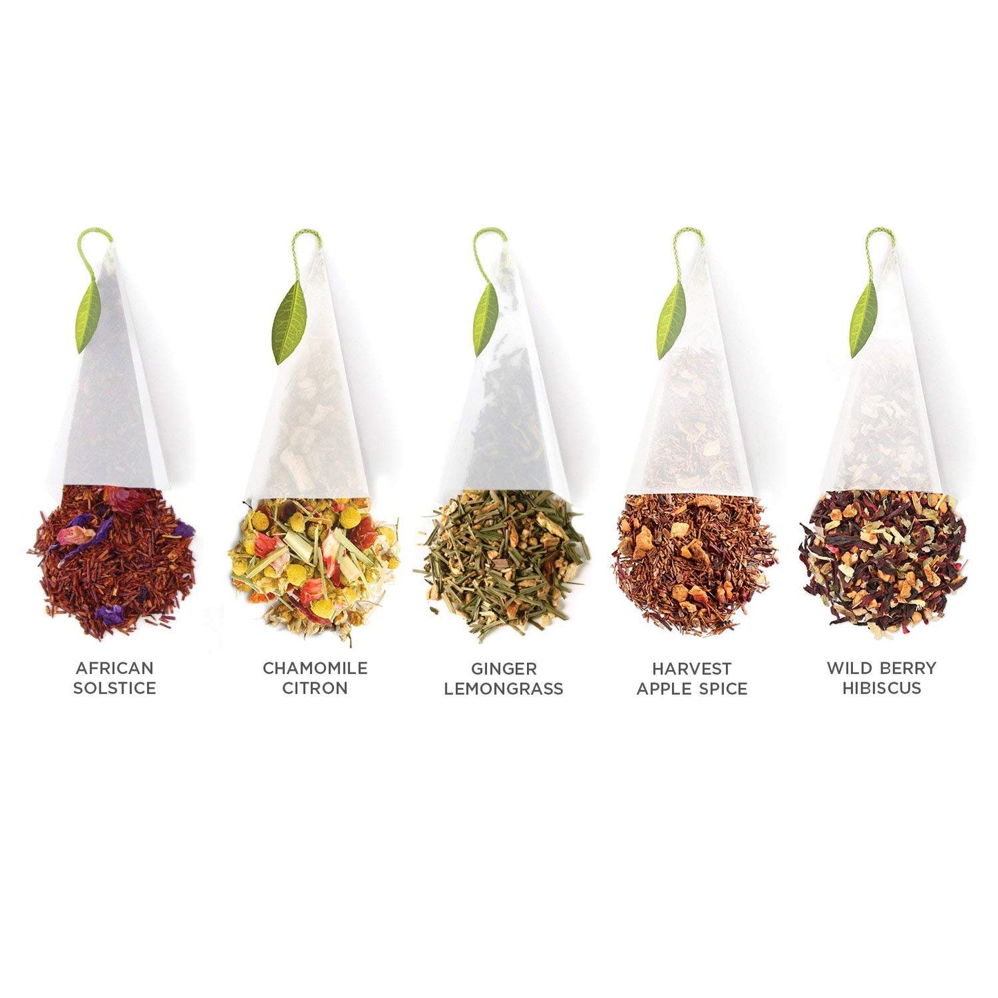 Tea Forte Assorted Herbal Petite Presentation Box Tea Gift Set Sampler, 10 Count, 2 of Each Variety Individually Wrapped Handcrafted Pyramid Infuser Bags