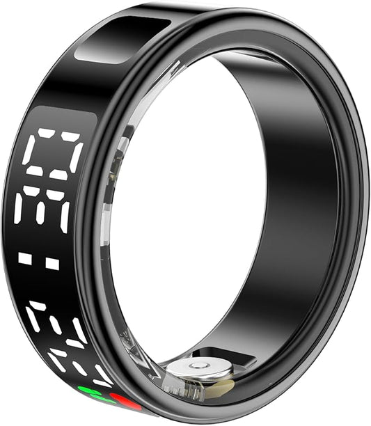 Smart Ring, Fitness Tracker Ring, Cordless Sports Health Tracker with APP, Support BT, IP68 Activity Tracker for Men Women Birthday Gift (#12)