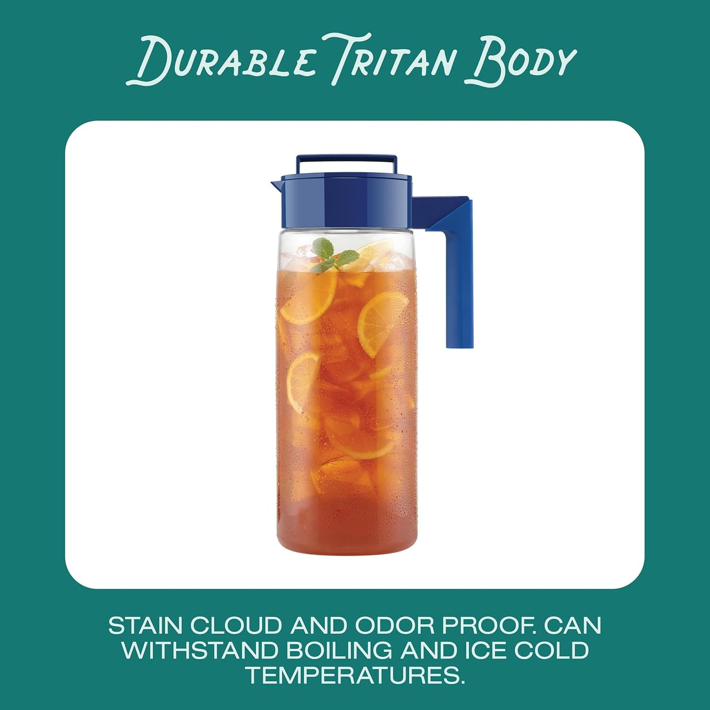 Takeya Airtight Pitcher - Everyday-Use Airtight Pitcher for Iced Tea & More - Clear Pitcher with Lid - Lightweight Kitchen Essential - Spill-Proof & Durable Kitchenware - 2 Quart, Avocado