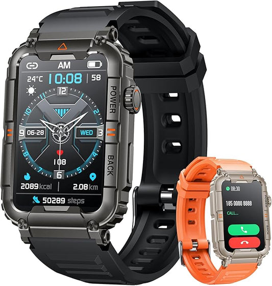 Smartwatch for Men Fitness Tracker Watch: Smart Watch with Answer/Make Call Heart Rate Blood Pressure Sleep Monitor Step Counter 100+ Sports Modes Waterproof 1.57" Activity Trackers for Android iOS