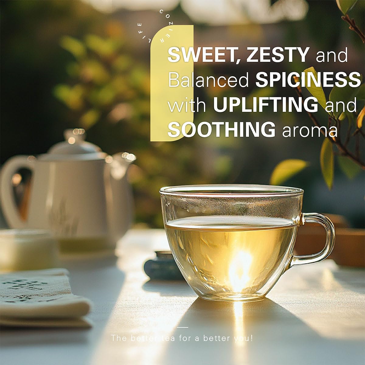 WT WEETEE Lemon & Ginger Herbal Tea, 100% Natural Ingredients, Made With Lemongrass, 100 Count Caffeine-Free Tea Bags