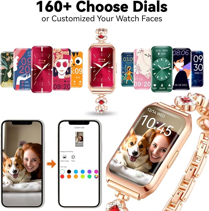 Smart Watches for Women,Fitness Tracker Watches with Sleep Monitor/Heart Rate/Blood Oxygen,IP68 Waterproof FitnessTracker with Long Battery Life,Excellent Appearance Design for Android/iOS Phones