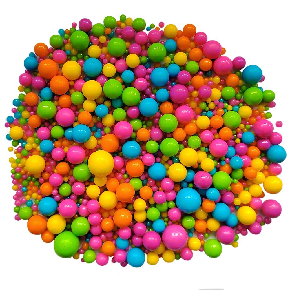 Edible Rainbow Sugar Pearls Candy Sprinkles 120G/ 4.23Ounce Baking Cake Sprinkles Cupcake and Cake Topper Cookie Decorations Wedding Party Valentines Halloween Christmas Supplies