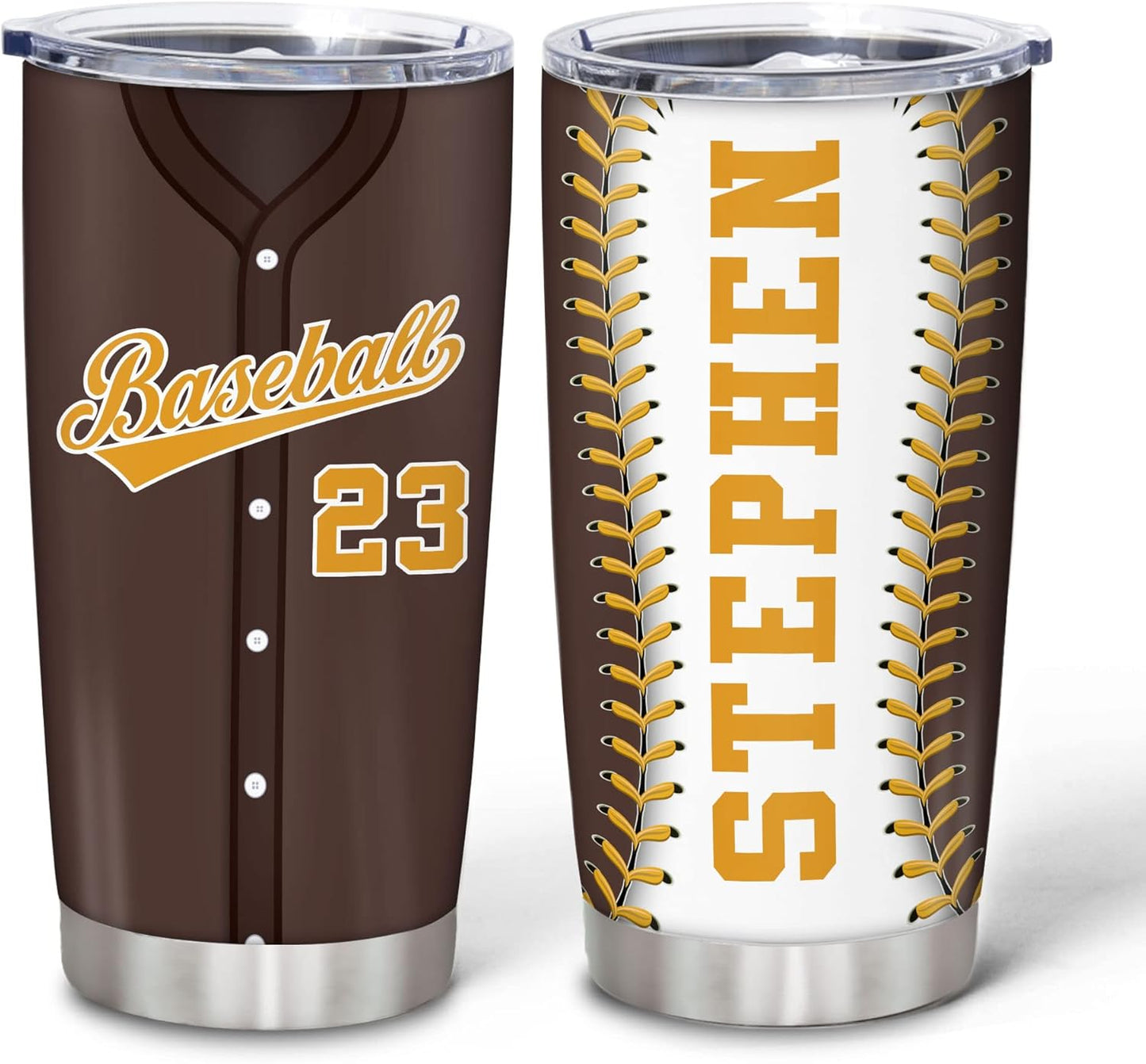 Hyturtle Personalized Baseball Tumbler Baseball Players Design Stainless Steel Double Walled Vacuum Insulated Tumblers 20oz30oz Coffee Travel Mug Cup Christmas Gift For Men Boys Friends Dad Sports Fan