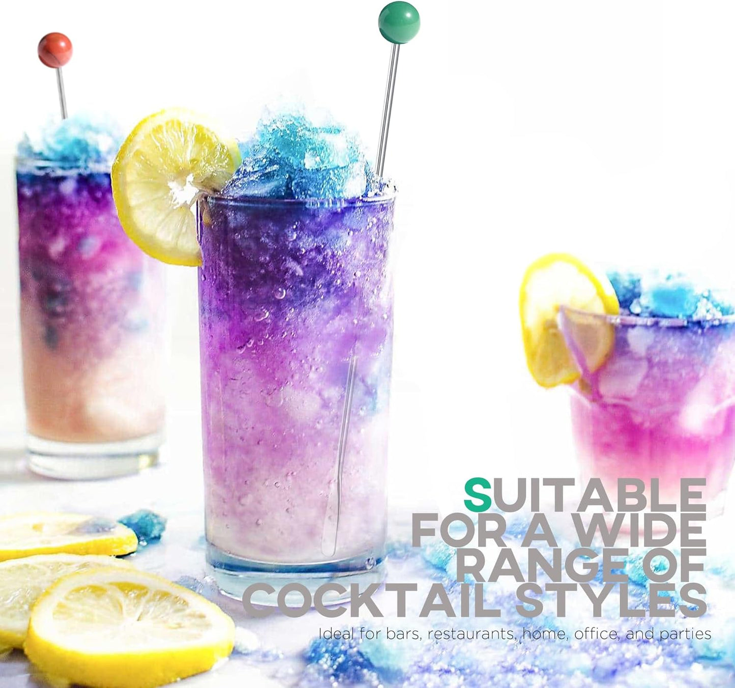 Homestia 6 PCS 8.6 Inch Metal Stir Sticks Coffee Stirrers Reusable Stainless Steel Swizzle Stick Drink Coffee Stirrers for Cocktail Beverage Milk Juices, Multicolor for Cocktail Chocolate