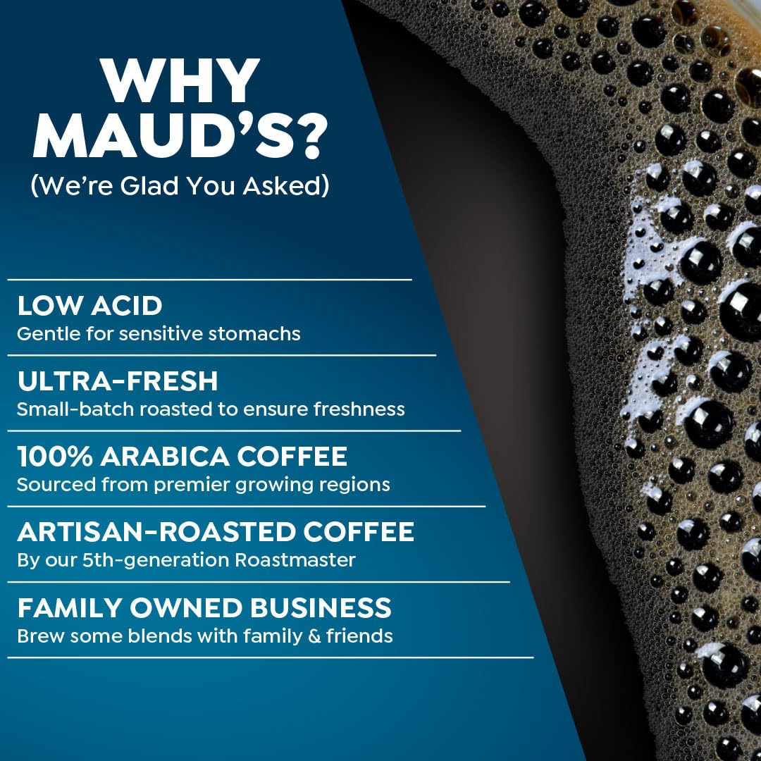 Maud's Decaf Medium Roast Coffee Pods, 18 ct, Decaffeinated Coffee in Recyclable Single Serve Pods – 100% Arabica Coffee, Compatible with Keurig K Cups Maker