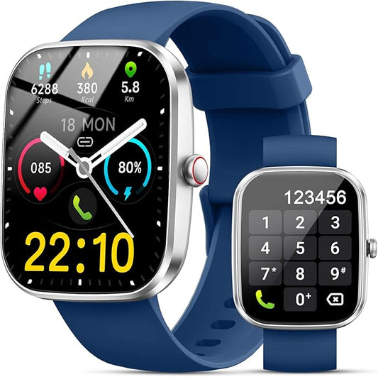 Smart Watch(Answer/Make Calls), 1.91" Smartwatches for Men Women, Fitness Tracker with 110+ Sport Modes, IP68 Waterproof, Heart Rate/Sleep/Spo2 Monitor, Pedometer, Activity Tracker for Android iOS