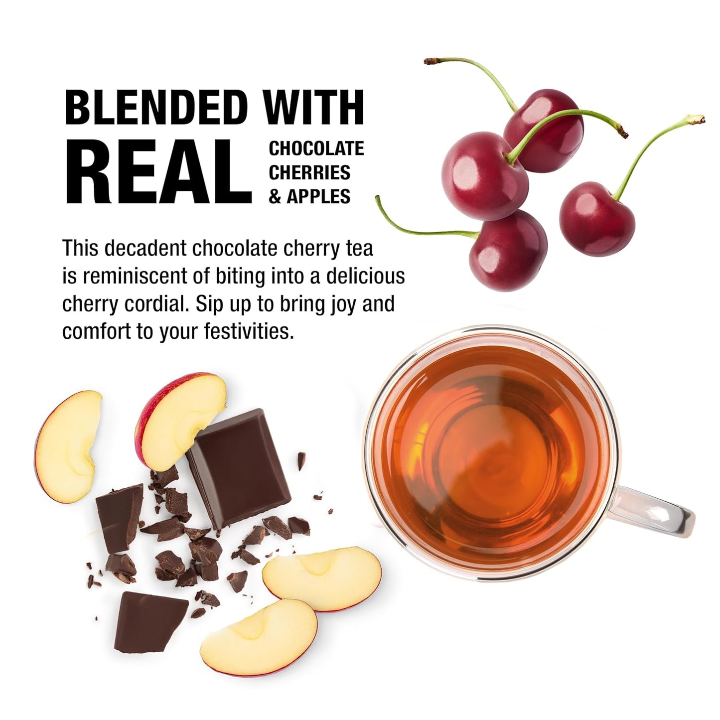 Tiesta Tea - Merry Cocoa Cherry Loose Leaf Tea, Chocolate Cherry Herbal Blend, Non-Caffeinated, Brew Hot or Iced, Refillable Tin Can, Makes up to 50 Cups, 4 Ounce