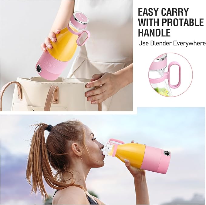 Spardar Portable Blender for Shakes & Smoothies, Personal USB Rechargeable Mini Blender Cup Juicer for Home, Sports & Outdoors