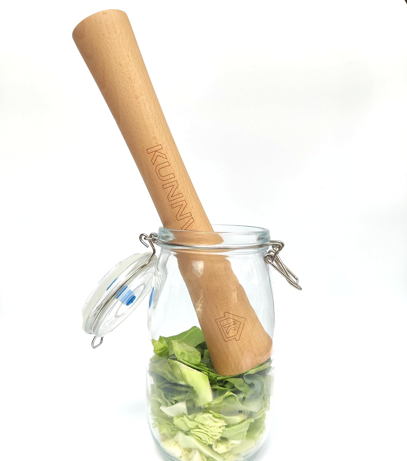 12 inch beech Wood Sauerkraut Pounder Wood Stomper Pusher