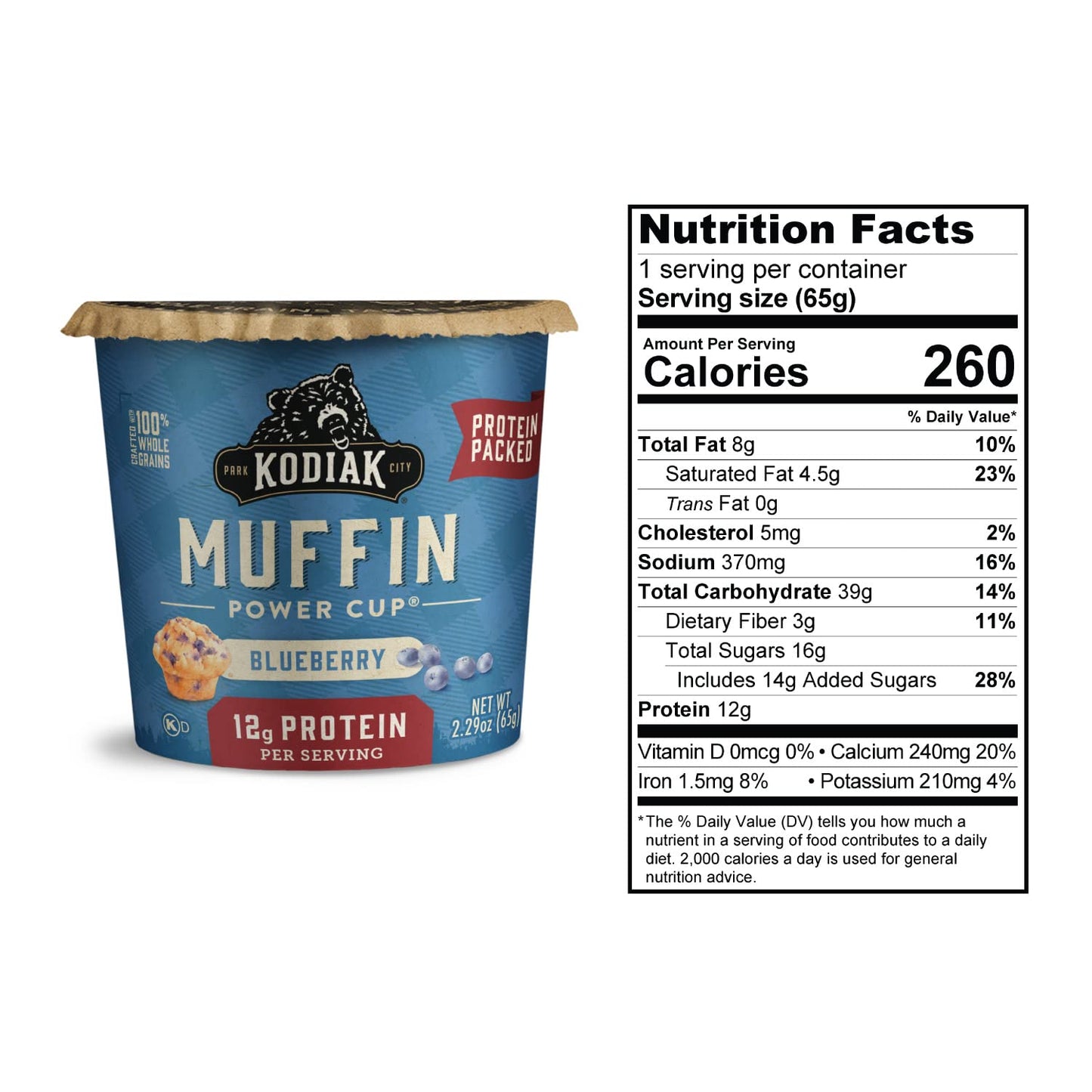 Kodiak Cakes Minute Muffins, Mountain Blueberry, 2.29 Ounce (Pack of 12) (Packaging May Vary)