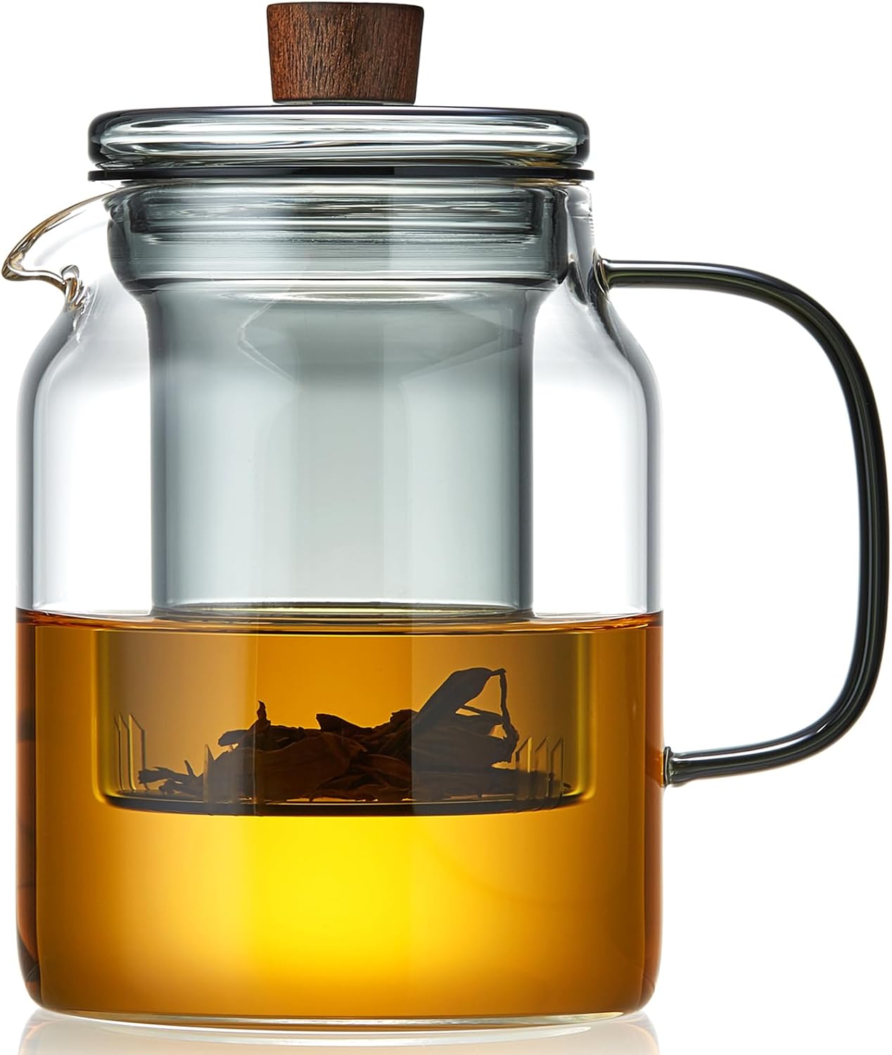 34OZ Glass Teapot with Infuser 1000ML, Borosilicate Glass Tea Pot with Detachable Glass Tea Kettle Tea Infuser, Loose Leaf, Blooming Tea