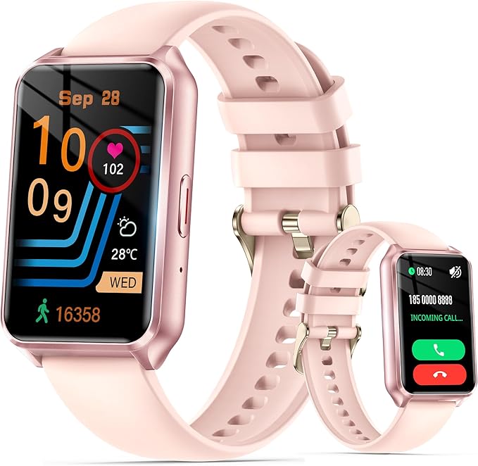 Smart Watch with Fitness Tracker, 1.57-Inch Display, Answer Calls, Sleep Monitor, IP68 Water Resistant (Pink)