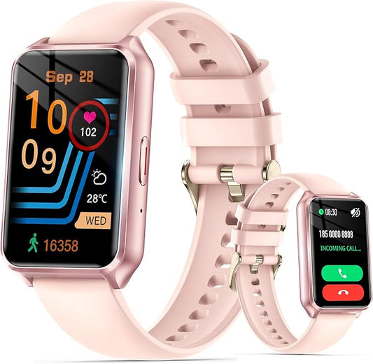 Smart Watch with Fitness Tracker, 1.57-Inch Display, Answer Calls, Sleep Monitor, IP68 Water Resistant (Pink)