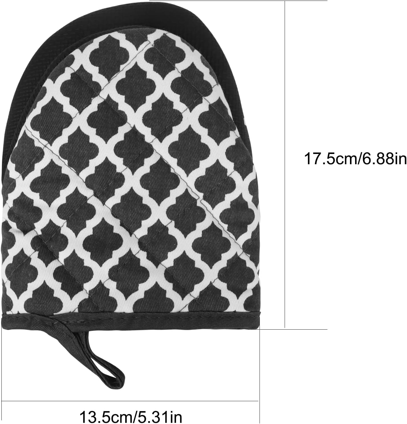 1 Pair Short Oven Mitts, Heat Resistant Silicone Kitchen Mini Oven Mitts for 500 Degrees, Non-Slip Grip Surfaces and Hanging Loop Gloves, Baking Grilling Barbecue Microwave Machine Washable