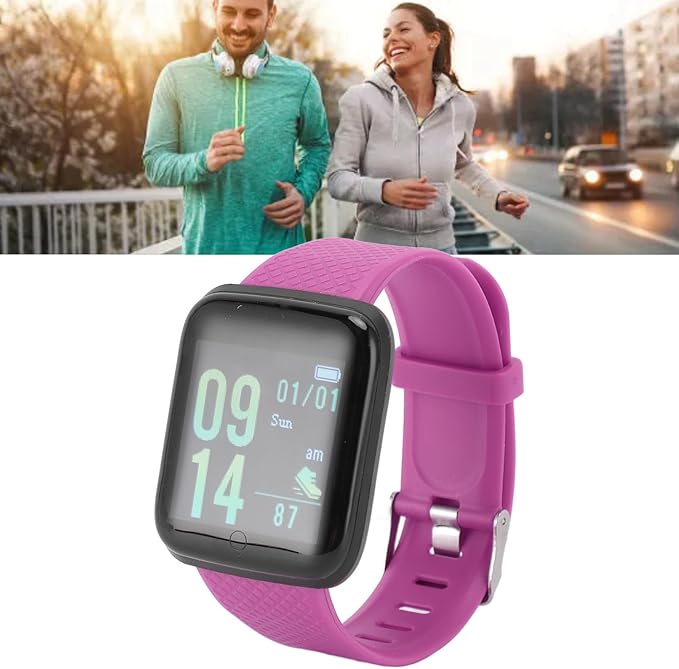 Smart Watch Fitness with Monitor Sleep, Sports Modes Activity Step Calorie Counter, IP65 Waterproof for Andriod iOS Women Men (Pu rple)