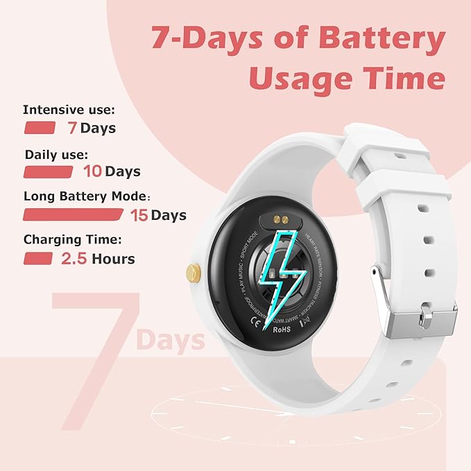 Smart Watch for Women Ladies Smartwatch for Android iOS Phones Heart Rate Sleep Tracker Fitness Watch 123+ Sports Modes Pedometer Calorie Counter