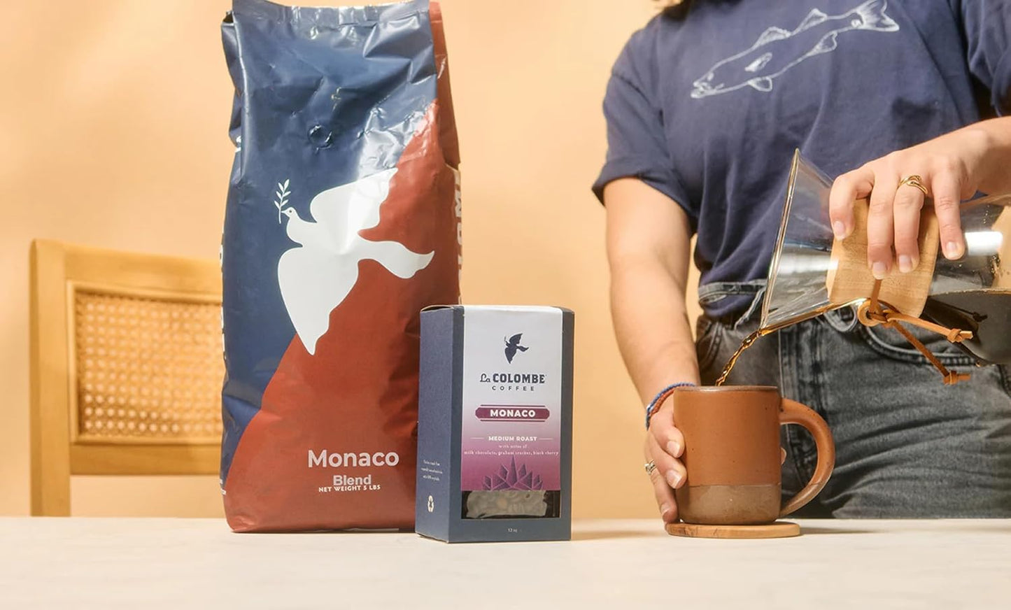 La Colombe Monaco Medium Roast Whole Bean Coffee - Notes of Milk Chocolate, Graham Cracker, Black Cherry, 5 Pound (Pack of 1)