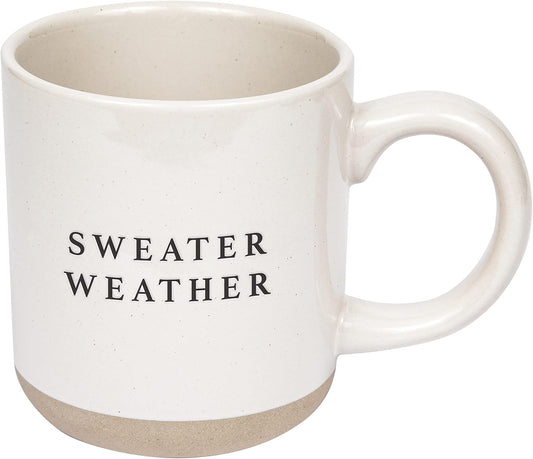 Sweet Water Decor Sweater Weather Stoneware Coffee Mug | Novelty Coffee Mugs | Microwave & Dishwasher Safe | 14oz Coffee Cup | Fall Gifts | Winter Coffee Mug