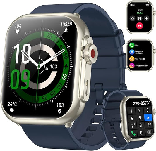 Smart Watch for Men Women, 1.85" HD Fitness Tracker with Call Function, 1000 mAh 100 Day Battery Life, 110+ Sport Modes, Heart Rate Sleep Monitor Fitness Watch, IP68 Waterproof, iOS Android Compatible