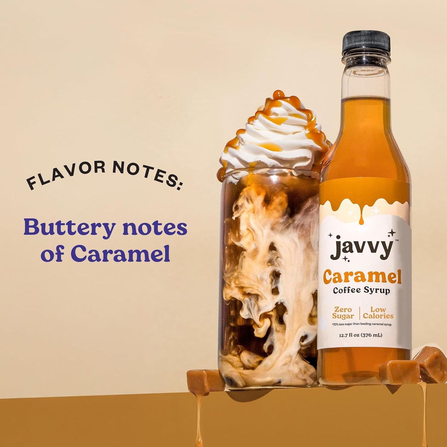 Javvy Coffee Syrup - Zero Sugar, Zero Calorie, Coffee Flavoring Syrup, Coffee Bar Accessories - Great for Flavoring All Types of Drinks – Caramel