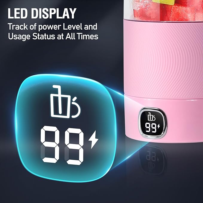 Spardar Portable Blender for Shakes & Smoothies, Personal USB Rechargeable Mini Blender Cup Juicer for Home, Sports & Outdoors