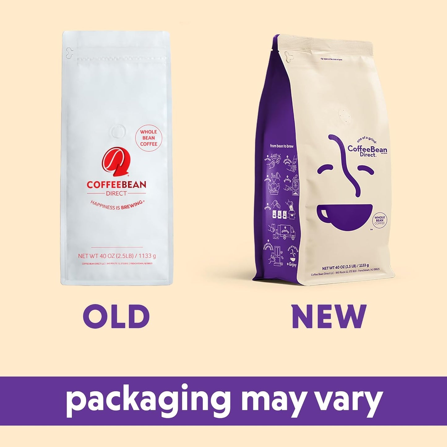 Coffee Bean Direct Decaf French Vanilla Flavored, Whole Bean Coffee, 2.5 Pound Bag (Pack of 1)