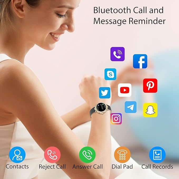 Smart Watches for Women (Answer/Make Calls), Fitness Watch with Heart Rate, Blood Oxygen, Sleep Tracker, Step Tracker, IP68 Waterproof Fitness Tracker, Smart Watch for Women for iPhone & Android