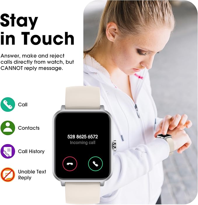 Smart Watch (Answer/Make Call) for Women Men, Fitness Tracker with Heart Rate, Blood Oxygen, Sleep Tracker, IP68 Waterproof Fitness Watch Step Calorie Counter Pedometer Compatible iPhone & Android