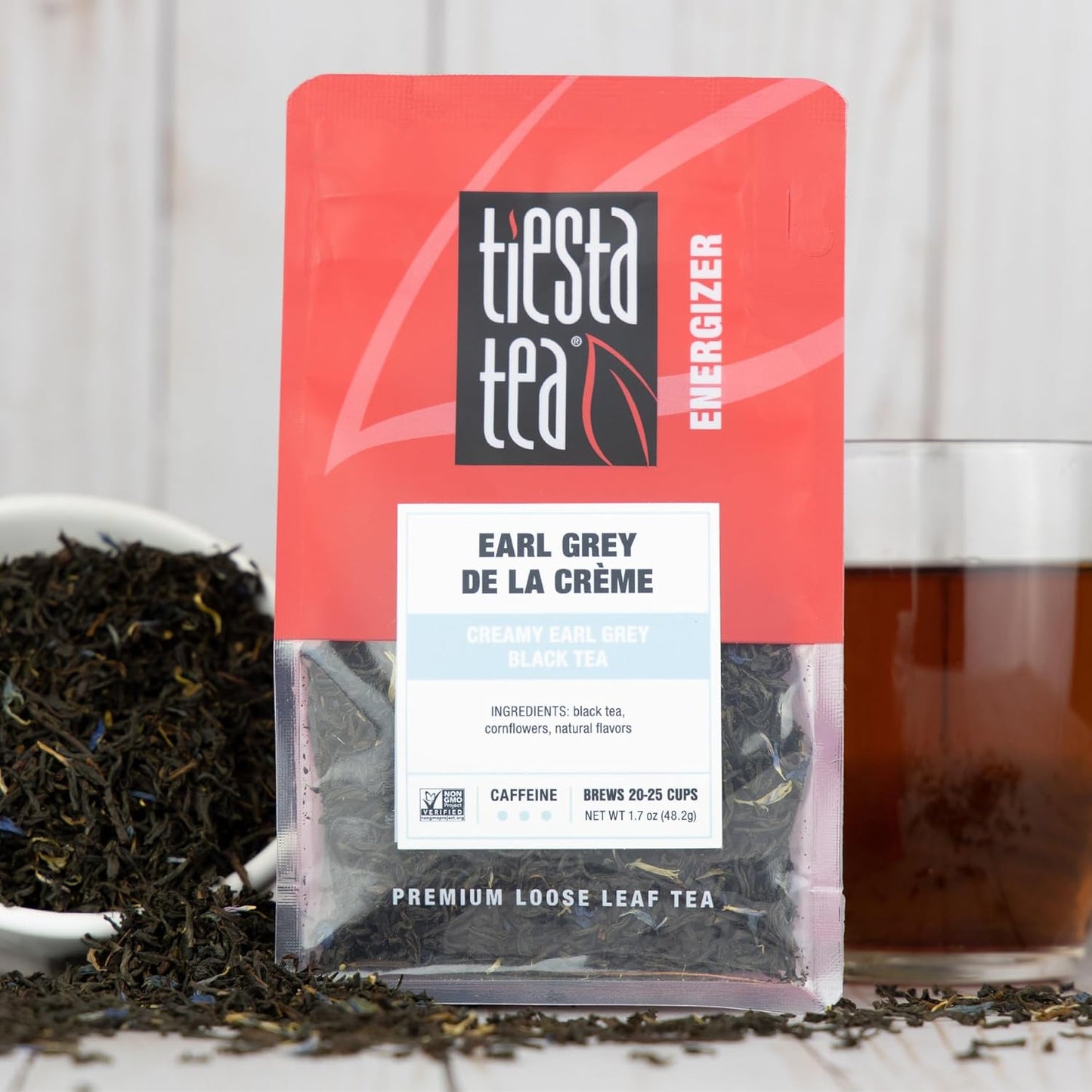 Tiesta Tea - Earl Grey de la Crème, Premium Loose Leaf Tea Blends, Caffeinated Black, Make Hot or Iced & Brews Up to 25 Cups - 1.7 Ounce Resealable Pouch