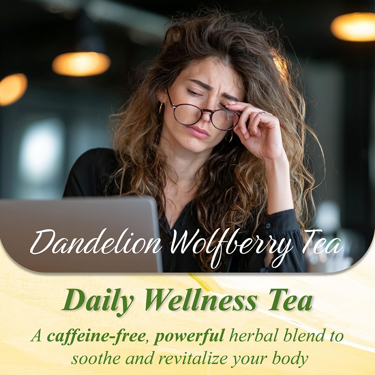 WT WEETEE Dandelion Wolfberry Tea, 10g * 20 Count Corn Firbe Tea Bags, Multiple Brewing, Made from Goji Berry Chrysanthemum Cassia Seed 7 Natural Herbal Ingredients, Wolfberry & Dandelion Herbal Tea