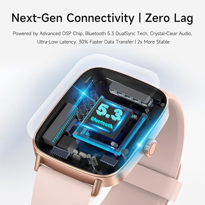 Smart Watch for Women, 1.85" HD Smartwatch Compatible iPhone/Samsung/Android (Answer/Make Calls), 100+ Sport Modes Fitness Tracker with Heart Rate/Sleep/SpO2 Monitor, IP68 Waterproof Reloj Inteligente
