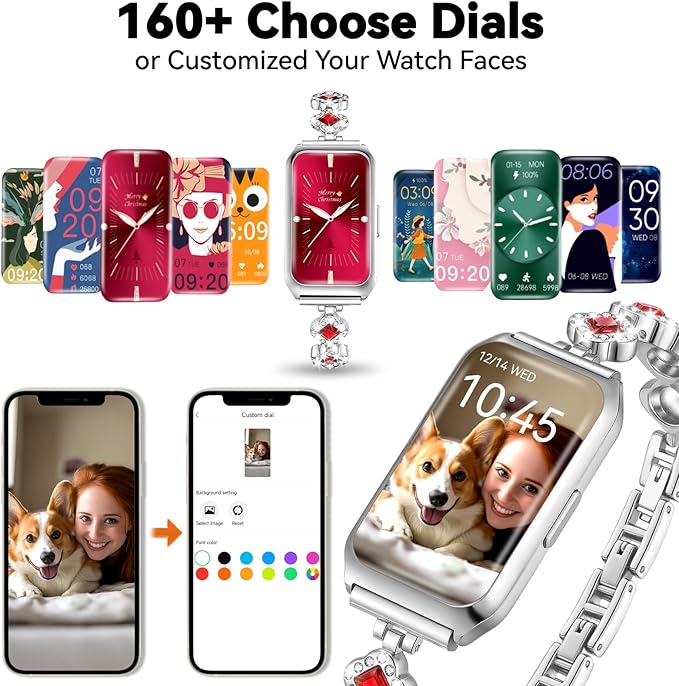 Smart Watches for Women,Fitness Tracker Watches with Sleep Monitor/Heart Rate/Blood Oxygen,IP68 Waterproof FitnessTracker with Long Battery Life,Excellent Appearance Design for Android/iOS Phones