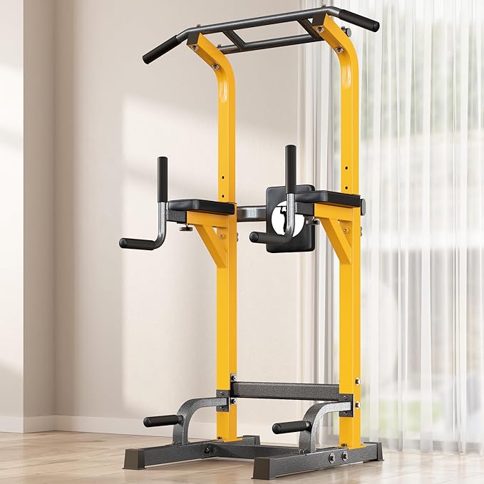 SogesHome Power Tower Pull Up Bar and Dip Stand 10 Adjustable 500LBS