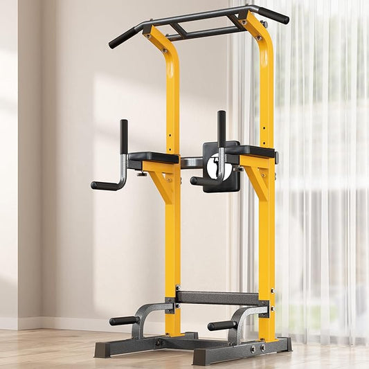 SogesHome Power Tower Pull Up Bar and Dip Stand 10 Adjustable 500LBS