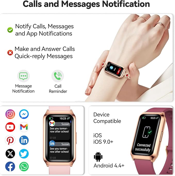 Smart Watches for Women,Fitness Tracker Watches with Sleep Monitor/Heart Rate/Blood Oxygen,IP68 Waterproof FitnessTracker with Long Battery Life,Excellent Appearance Design for Android/iOS Phones