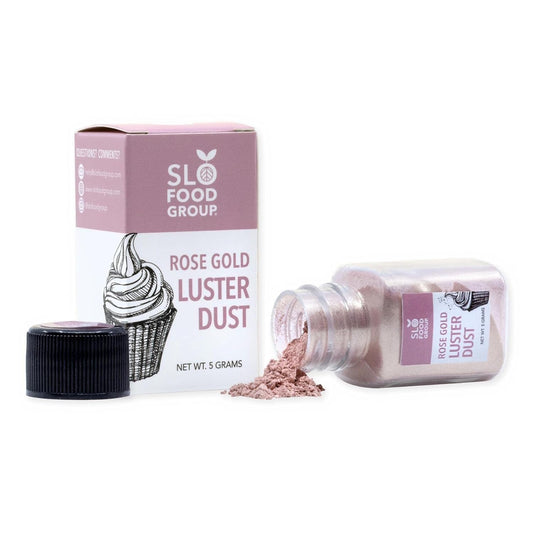 Slofoodgroup Rose Gold Luster Dust| Rose Gold Colored Edible Glitter, 5 Gram Bottle