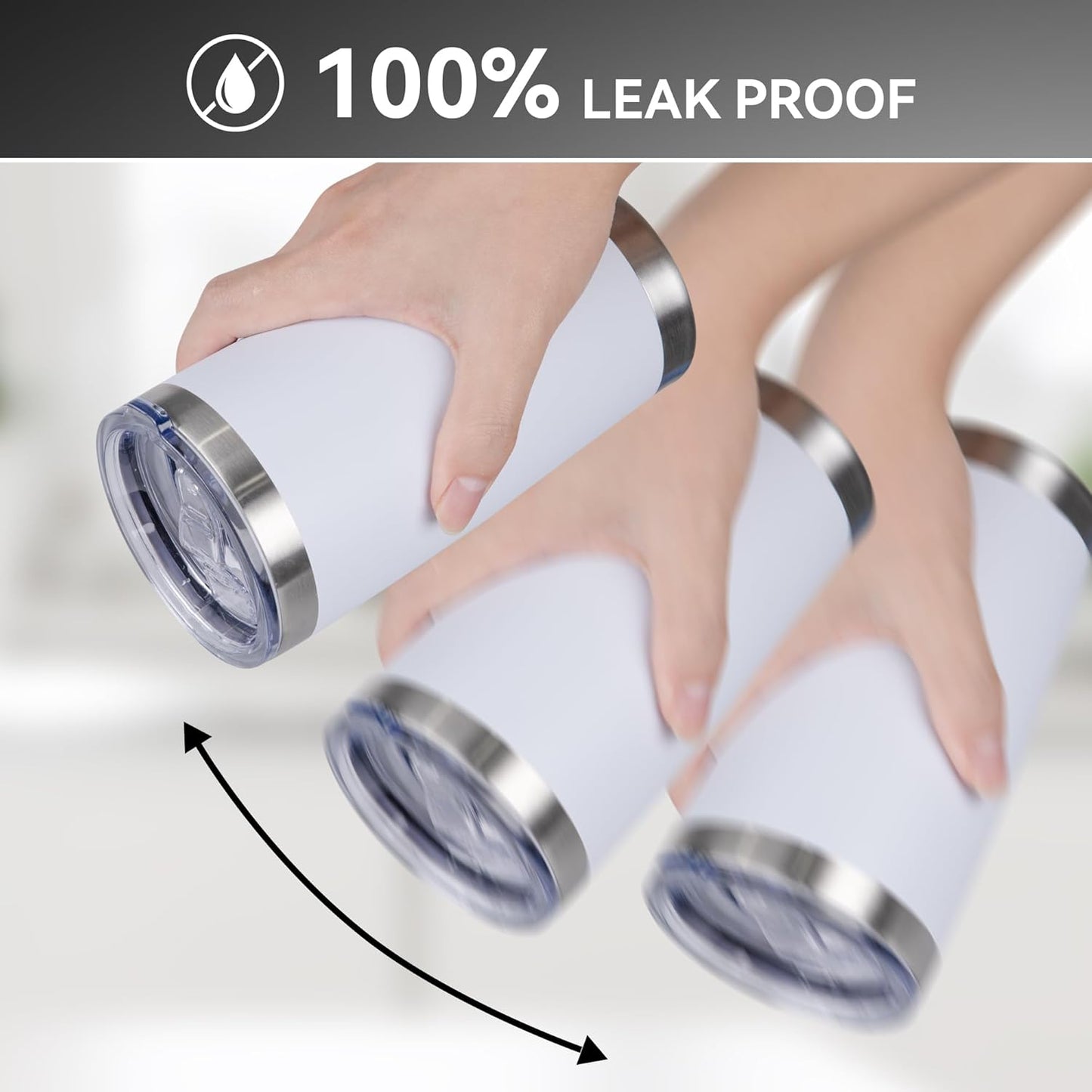 20 oz Tumbler Stainless Steel Tumblers Bulk with Lid Double Wall Insulated Coffee Tumbler Cups for Hot & Cold Drinks Powder Coated Travel Coffee Tumbler Mug Metal (White, 12 pack)