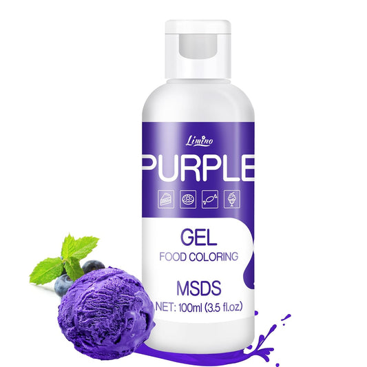 Gel Food Coloring - 4.5oz Vivid Food Coloring Gel for Baking, Cake Decorating, Cookie, Fondant, Macaron - Tasteless Concentrated Edible Food Color Dye for Icing, Slime, Drinks, DIY Crafts (Purple)