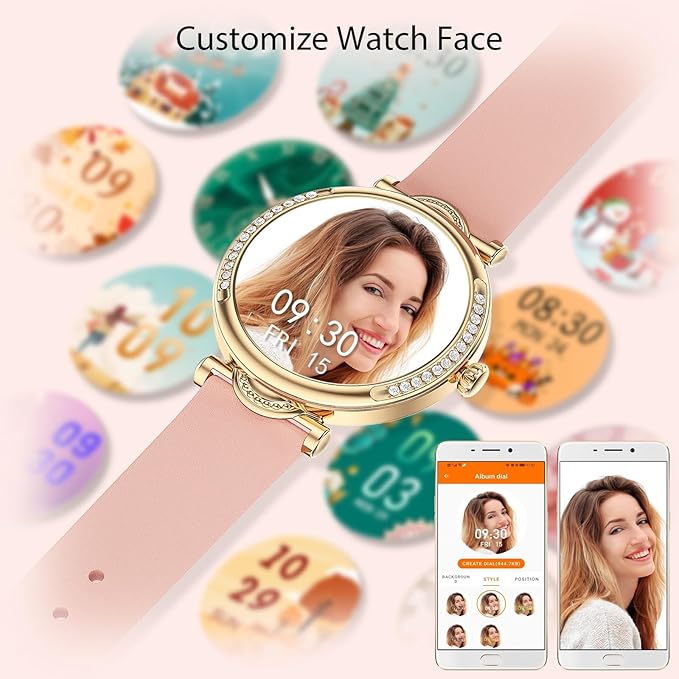 Smart Watches for Women (Answer/Make Calls), Fitness Watch with Heart Rate, Blood Oxygen, Sleep Tracker, Step Tracker, IP68 Waterproof Fitness Tracker, Smart Watch for Women for iPhone & Android