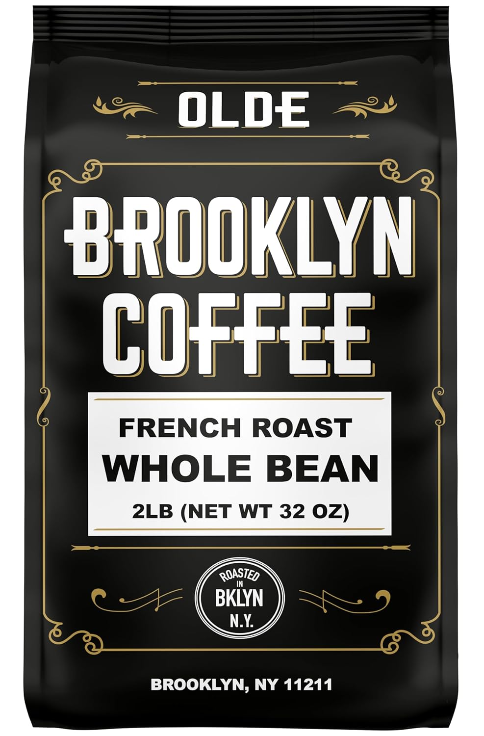 BROOKLYN COFFEE Whole Bean, French Dark Roast (2lb) Silky Smooth, Bold, Balanced - Fresh Bulk Coffee Beans Roasted Weekly in NYC